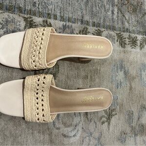 KAYLEEN By Los Angeles Cream Woven Mules